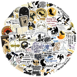 Fourth Wing Cartoon Stickers: 10/30/50/100PCS Waterproof for Laptop, Luggage, Guitar, Snowboard (ONLINE ORDER ONLY)