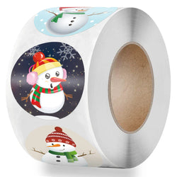 100-500pcs Round Merry Christmas Stickers Thank You Card Box Package Label Sealing Stickers Wedding Decor Stationery Sticker (Online Order Only)