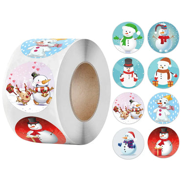 100-500pcs Christmas Stickers Printable Labels Stickers 8 Designs Pattern Cartoon Reward Sticker For Kids Toys Gift Waterpro (Online Order Only)
