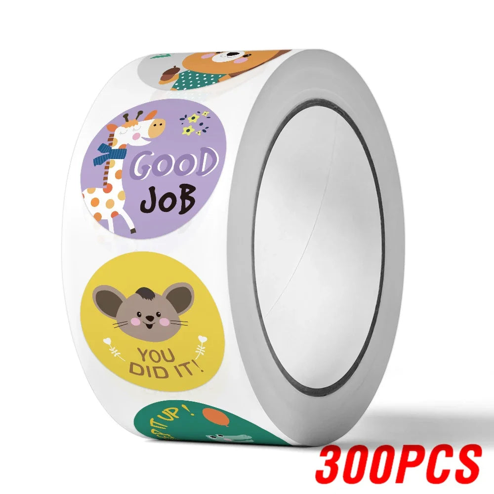 100-500pcs Animals Stickers Reward Stickers for Kids School Reward Students Teachers Cute Decoration Gift Box Sticker Label (ONLINE ORDER ONLY)