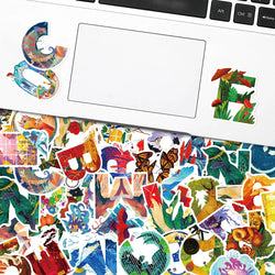 10/30/50PCS Illustration Art Aesthetic Graffiti Stickers Cute Letter Number Decals Decoration Wall Phone Notebook Kids DIY Toys (ONLINE ORDER ONLY)