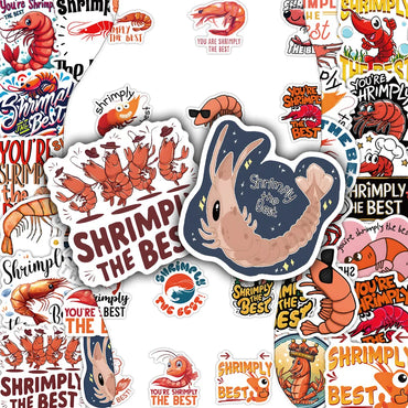 10/30/53PCS Lobster Graffiti Stickers Funny Animal Cartoon Sticker Lobster Meme DIY Fridge Luggage Laptop Phone Guitar Car Bike (ONLINE ORDER ONLY)