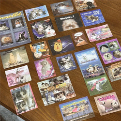 Ins Korean Retro Cute Cat Sticker Scrapbooking DIY Material Collage Decoration Stationery Stickers Aesthetic Personalized (ONLINE ORDER ONLY)