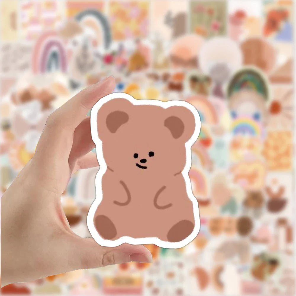 10/30/50/100PCS Cute Fahion Art Pop Style Bohemian Aesthetic Stickers Scrapbook Phone Laptop Car Graffiti Sticker for Girls Kids (ONLINE ORDER ONLY)