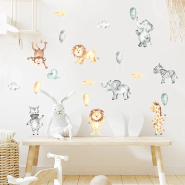Boho Giraffe Lion Watercolor Wall Stickers Nursery Decor (ONLINE ORDER ONLY)