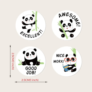 100-500Pcs 2.5cm Cute Animal Panda Label Stickers Roll for Envelope encourage Praise Reward Student Work Stationery Seal Lable (ONLINE ORDER ONLY)