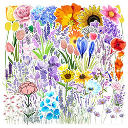 Flower Plant Graffiti Stickers for DIY Luggage, Water Bottle, Phone, Laptop, Guitar, Scrapbook Decal (10/25/50pcs) (ONLINE ORDER ONLY)