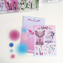 Cute Butterfly Fairy Series Sticker Girl Scrapbooking Hand Account Stickers Korean ins Idol Card DIY Deco Material Stationery (ONLINE ORDER ONLY)
