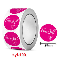 500/rolls Thank you Gift stickers Free Gift box packaging decoration Self-adhesive label Office stationery (ONLINE ORDER ONLY)