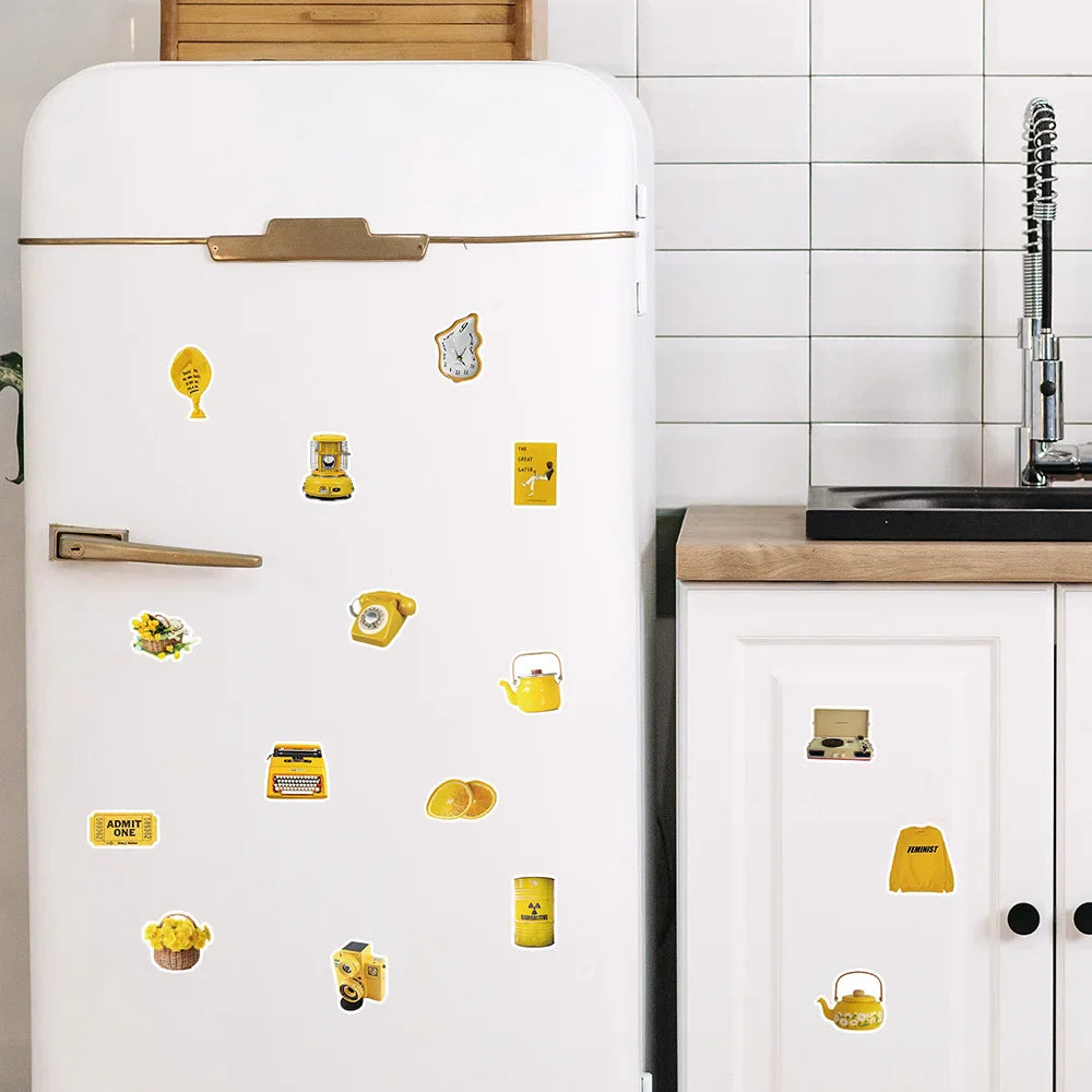 10/30/50PCS Funny Cute Yellow Sticker Cartoon Ins Style Decals PVC Waterproof Toys DIY Phone Fridge Guitar Notebook Laptop Car (ONLINE ORDER ONLY)