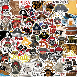 50pcs Pirate Graffiti Stickers for Laptop, Phone, Scooter, Suitcase, Water Bottle, Stationery, Refrigerator (ONLINE ORDER ONLY)