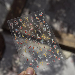 Antique Flowers Bird Swallow Fruit Narcissus Orchid Oranges Peaches Grape Cherry Strawberries Nail Art Stickers Manicure Decals (ONLINE ORDER ONLY)