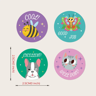 100-500Pcs Animals Cartoon Cute Sticker Children Reward Sticker Birthday/holiday Party Gift Packaging Sealing Decor Lables (ONLINE ORDER ONLY)