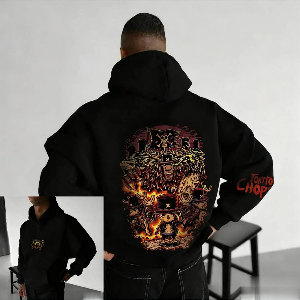 Chopper Graphic Hoodie: One Piece Oversized Anime Sweatshirt (ONLINE ORDER ONLY)