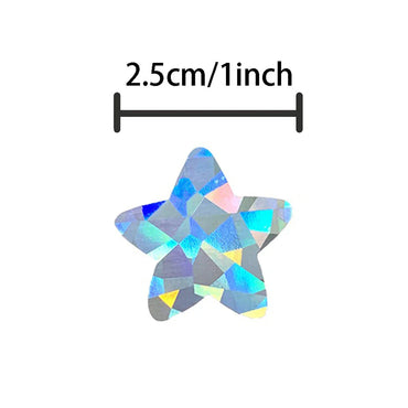 100-500pcs Holographic Star Silvery Stickers For Kids Reward Foil Star Stickers Labels For Wall Crafts Classroom Supplies 1inch (ONLINE ORDER ONLY)