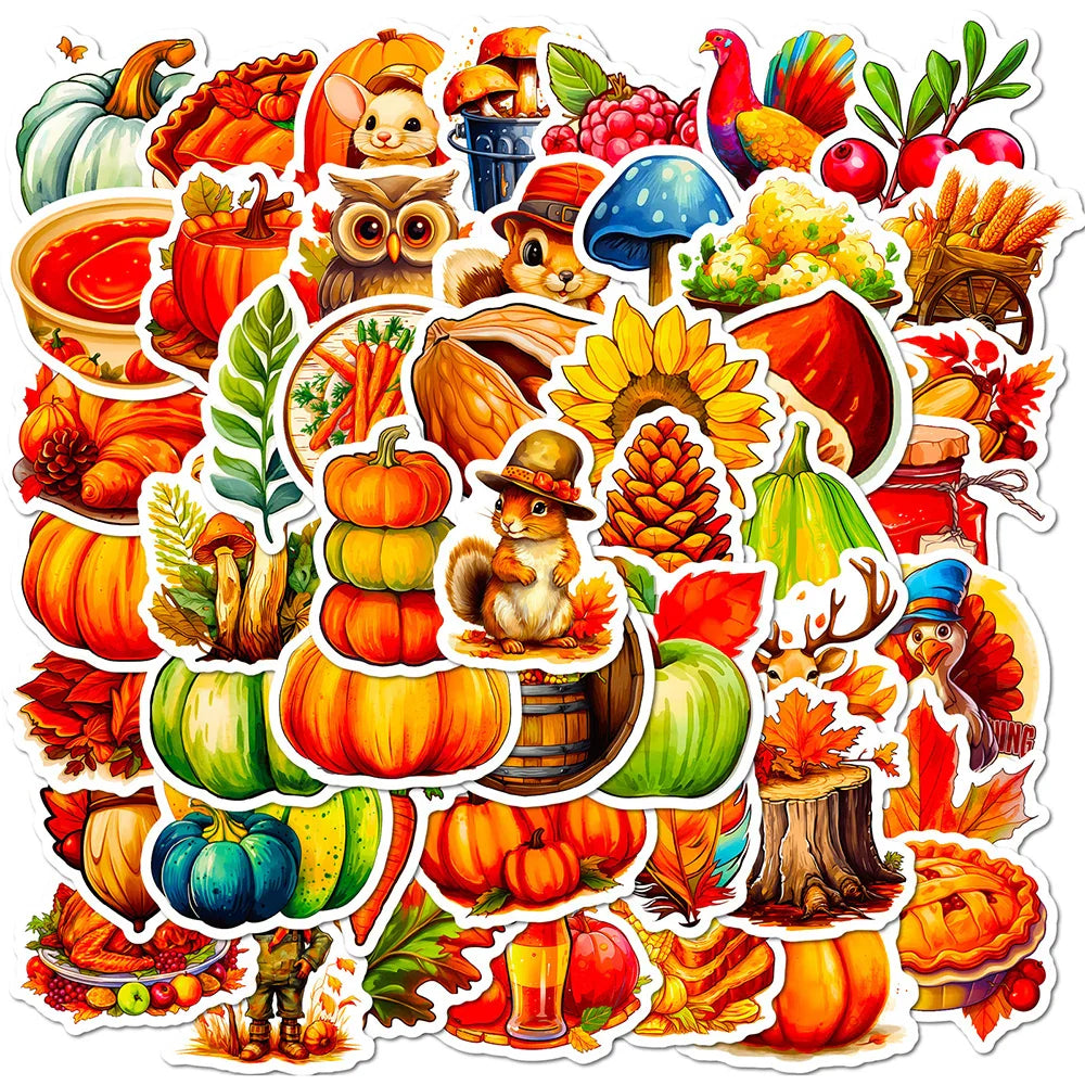 Squirrel Animal Stickers Pack - Vintage Plant Decals for Laptop, Phone, Notebook, Suitcase (Online Order Only)