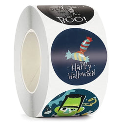100-500pcs Halloween Vampire Round Stickers Envelope Sealing Labels Candy Bag Sticker Halloween Decoration Decor Pumpkin (Online Order Only)