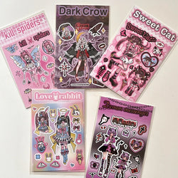 Korean ins Devil Angel Girl Stickers Diary Scrapbooking DIY Album Decoration Sticker Aesthetic Personalized Kawaii Stationery (ONLINE ORDER ONLY)