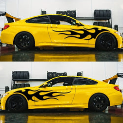 4pcs Fashion for Car Sticker Flame Flame Car Body Sticker Striped Door Decal Waterproof Decorative Waterproof Vinyl Decals (ONLINE ORDER ONLY)