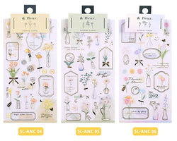 2pcs Japanese Cute Bear Strawberry Flower Landscaping Stickers Scrapbooking Junk Journal Planner Collage Material Stationery (ONLINE ORDER ONLY)