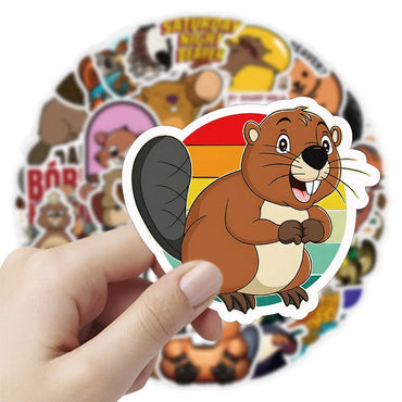 10/30/50PCS Cute Eurasian Beaver Stickers Cartoon Animal Decals Toys For Kids DIY Skateboard Car Laptop Luggage Bike Wall Decals (Online Order Only)