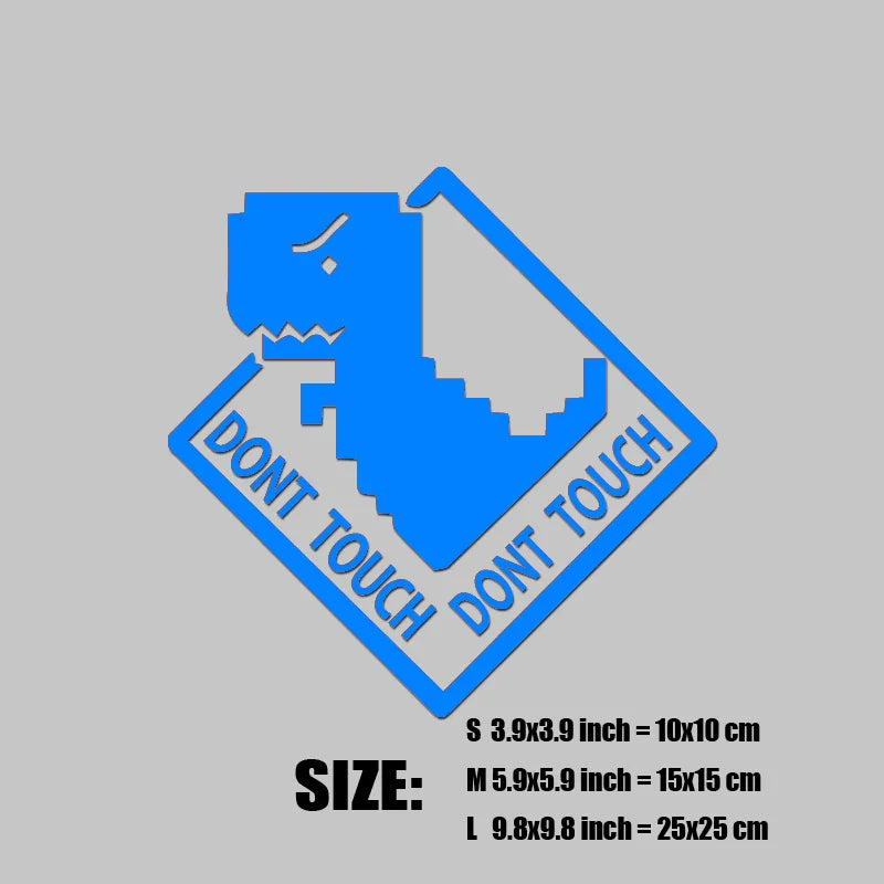 "DONT TOUCH"stickers,Cute pixel style little dinosaur decal,High Quality And Durable Automobiles Exterior Accessories Decals (ONLINE ORDER ONLY)