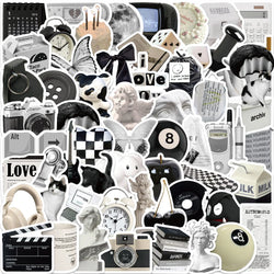 Cute Black White Stickers Set for Phone Laptop Notebook Fridge Wall Decor (ONLINE ORDER ONLY)