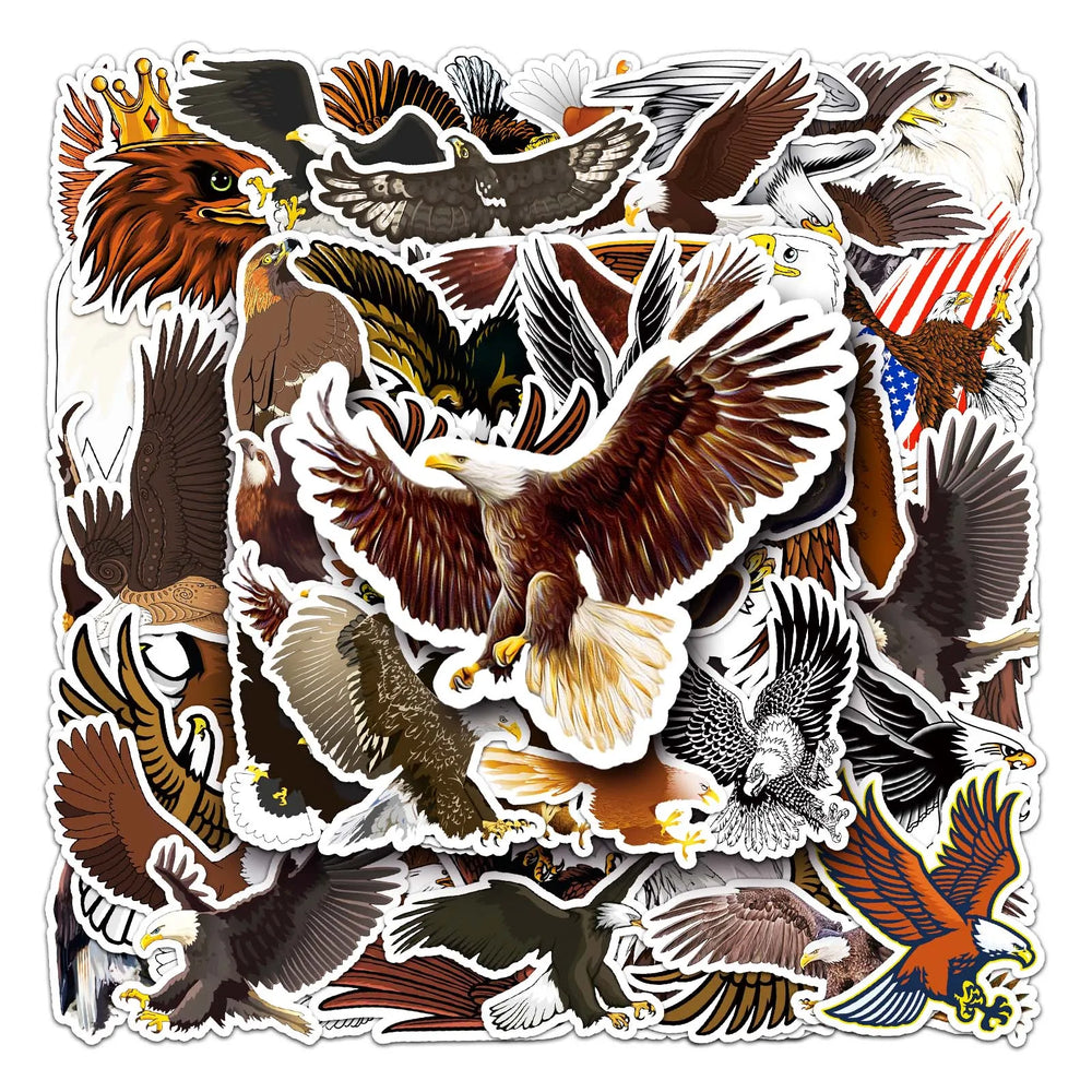 50Pcs Eagle Cartoon Waterproof Vinyl Stickers for Skateboard Snowboard (Online Order Only)