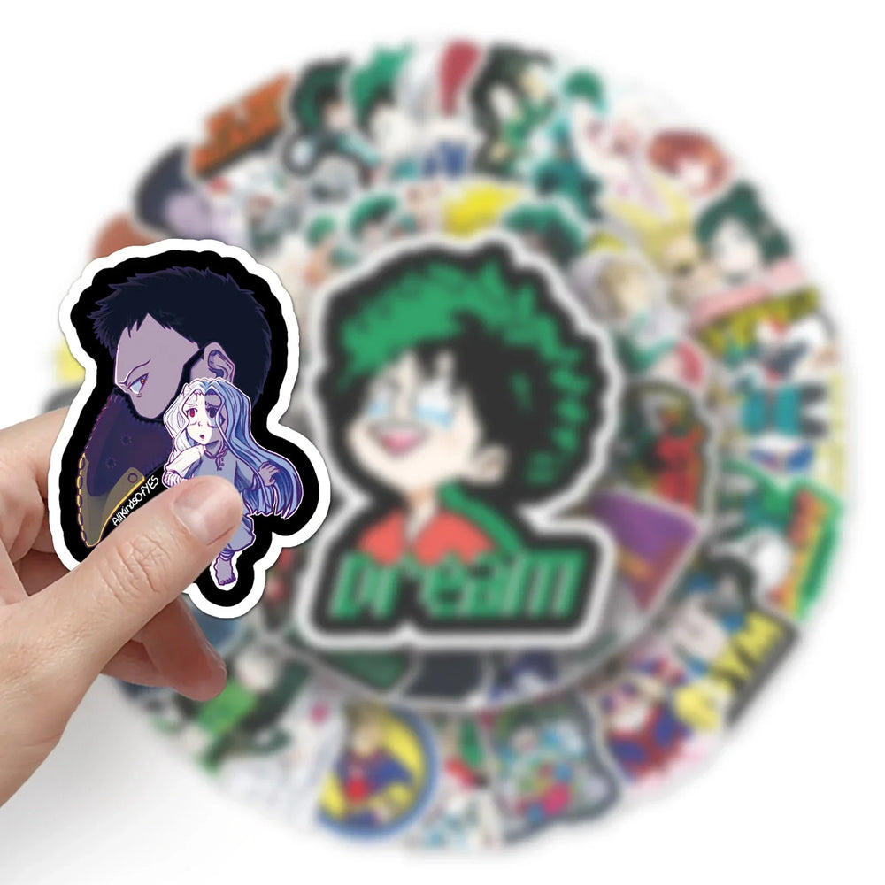 50Pcs Superpower Cartoon Waterproof Vinyl Stickers for Skateboard Snowboard Decals (Online Order Only)