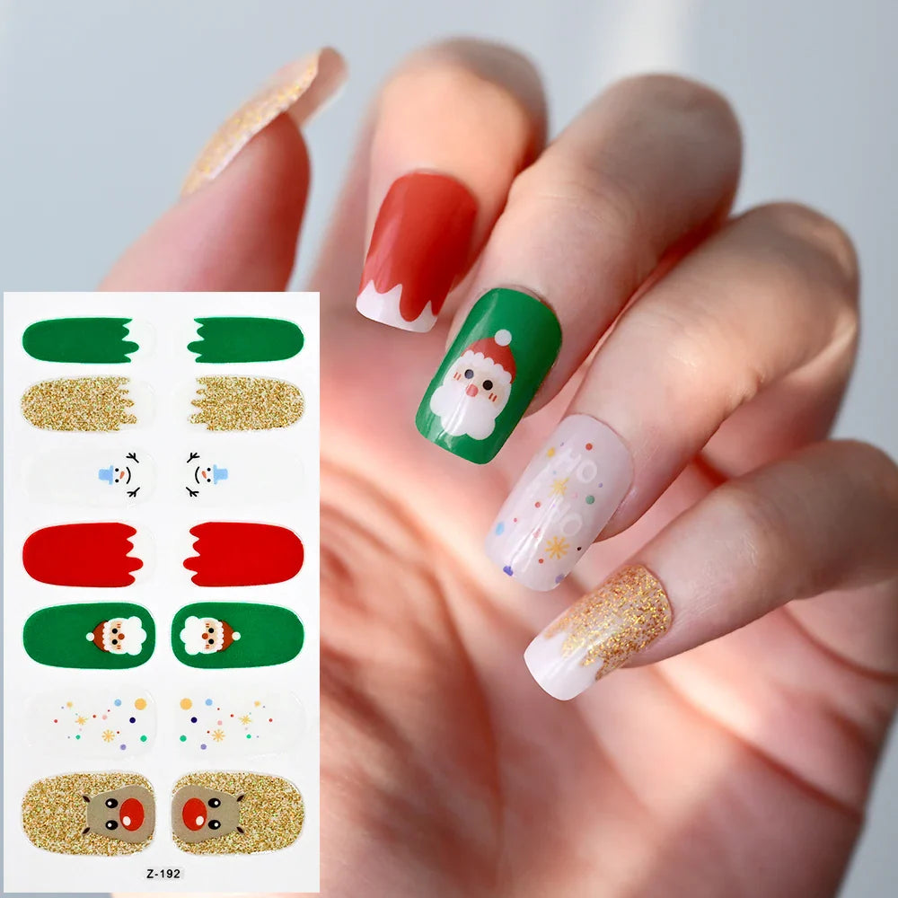 14Tips Solid Color Stickers Nail Art Supplies European & American Simple Decals Oil Film Decals Press on Nails Stickers Designer (ONLINE ORDER ONLY)
