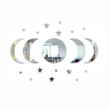 20pcs Acrylic Star Moon Shape Wall Sticker Lenses for Wall Decoration in Living Rooms, Bedrooms, and Other Places Decoration (Online Order Only)
