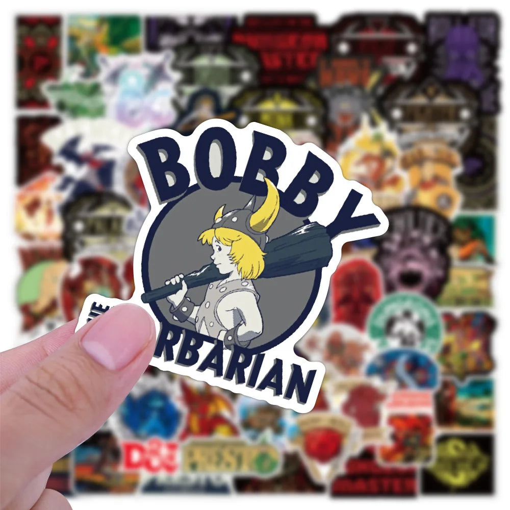 50/100PCS Dungeons and Dragons Stickers Waterproof PVC Skateboard Luggage Motorcycle Guitar Kid Boy Vsco Sticker (ONLINE ORDER ONLY)