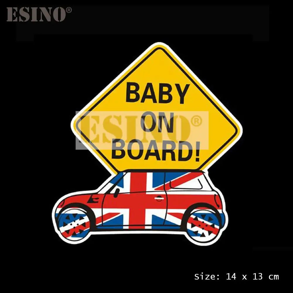 Car Styling Lovely Decorative Decal Baby On Board Creative Sticker for Mini Cooper Clubman Roadster Countryman Paceman Coupe jcw (Online Order Only)