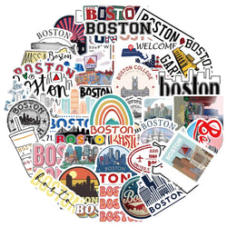 Boston Cartoon Graffiti Stickers for Suitcase Skateboard Laptop Luggage Phone (Online Order Only)