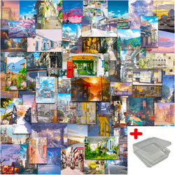 64pcs 2D Graffiti Stickers for Helmet, Wall, Desktop Decoration with Storage Box (Online Order Only)