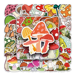 50Pcs Magic Mushroom Cartoon Waterproof Vinyl Stickers for Skateboard Snowboard Decal (ONLINE ORDER ONLY)