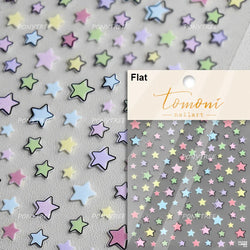 Irregular Stars Red Silver Five-pointed Star Meteor Shiny 5D Self Adhesive Nail Art Stickers Romantic Rhinestone Manicure Decals (ONLINE ORDER ONLY)
