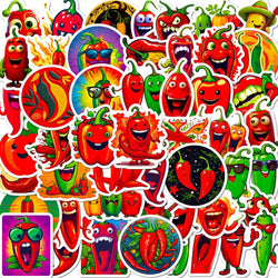Spicy Chilli Meme Stickers Pack for DIY Scrapbooking, Phone, Laptop, Luggage, Skateboard, Helmet, Bottle (Online Order Only)