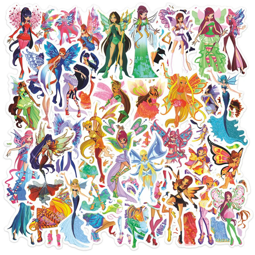 10/50Pcs Fairy Stickers for Scrapbook Transparent Flower Fairy Patch for Scrapbooking Hand Ledger Phone Case Laptop Diary DIY (ONLINE ORDER ONLY)