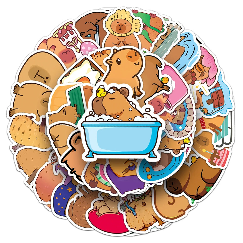 50Pcs Pufferfish Cartoon Waterproof Vinyl Stickers for Skateboard Snowboard (ONLINE ORDER ONLY)