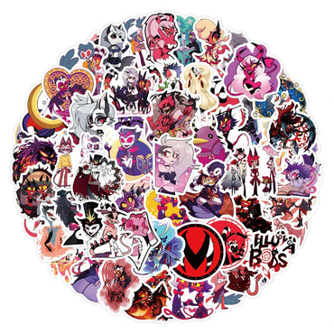 10/30/50/120pcs Helluva Boss Anime Graffiti Stickers Decoration Laptop Notebook Phone Suitcase Car Waterproof DIY Stickers Toys (ONLINE ORDER ONLY)