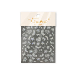 Cute 3D White Rose Flower Lace Bud Silk Bowknot Butterfly Dreamy Shiny Relief Chic Self Adhesive Nail Art Sticker Manicure Decal (ONLINE ORDER ONLY)