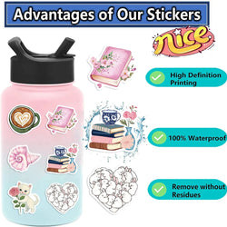 50PCS Aesthetic Pinterest Sticker Cartoon Aesthetic Cute Decals Laptop Notebook Phone Decoration Fashion Sticker (ONLINE ORDER ONLY)