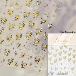 Shiny Butterfly White Pink Purple Romantic Animals Retro Photo Frame Chic Delicate Adhesive Nail Art Stickers 5D Manicure Decals (ONLINE ORDER ONLY)