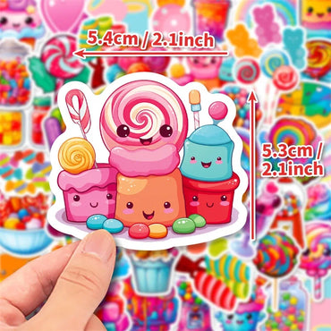 10/30/50PCS Cute Rainbow Candy Colorful Decoration Scrapbooking PVC Sticker Aesthetic Korean Stationery School Supplies for Kids (ONLINE ORDER ONLY)