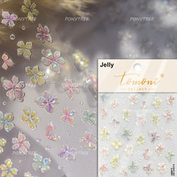 Bloomy Water Side Flower Delicate and Charming Peach Blossom Rose Garden Adhesive Nail Art Decorations Sticker Manicure Decals (ONLINE ORDER ONLY)