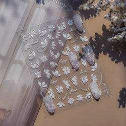 Shiny Cherokee Rose Golden Cherry Blossom Cherish Enjoy Flower Line Petal Delicate Self Adhesive Nail Art Sticker Manicure Decal (ONLINE ORDER ONLY)