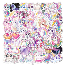 Unicorn Stickers Set: Cute Animal Cartoon Decals for Kids, DIY, Luggage, Laptop, Guitar, Skateboard (Online Order Only)