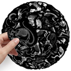 10/30/50PCS Animal Skeleton Black Stickers Cool Graffiti Toys PVC Waterproof Decoration For Phone Bike Skateboard Laptop Decals (ONLINE ORDER ONLY)