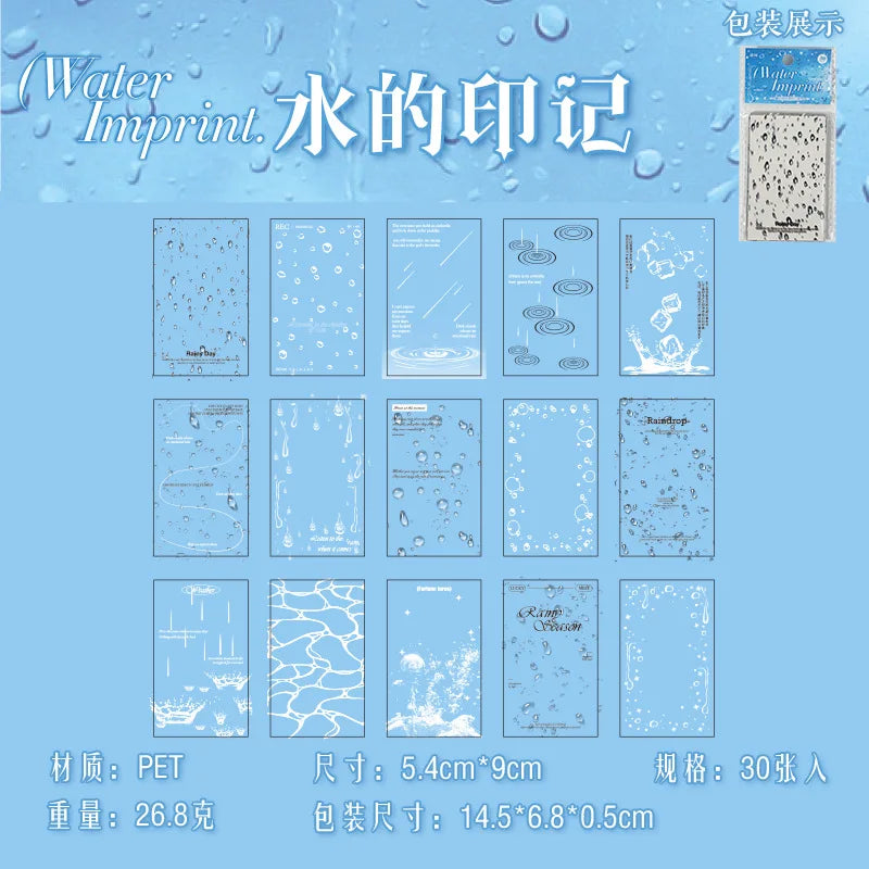 30pcs/pack Korean PET Transparent Sealing Decorative Stickers Cute Sticker for Idol Card Collage Material Journal DIY Decoration (ONLINE ORDER ONLY)
